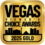 Vegas Viewer's Choice Awards 2025 Gold badge, symbolizing recognition for Big Bully Turf as a leading artificial grass installer in North Las Vegas.
