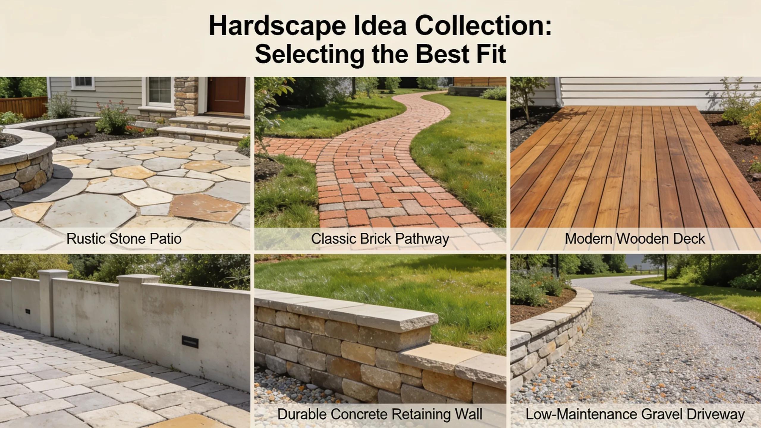 It is best to collect many different hardscape ideas and choose those that best suit