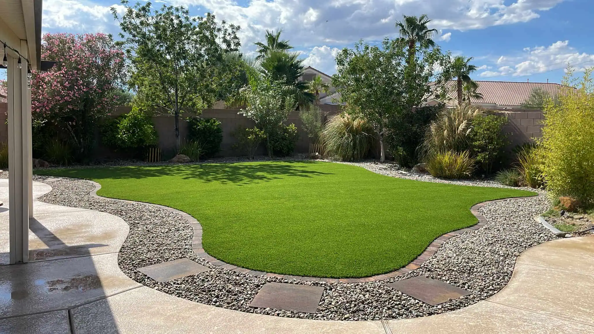 Austin artificial grass installation in back yard